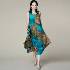 100% Silk Velvet Dress Natural Silk Women Dress Summer Party Dress