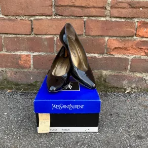 1980s Yves Saint Laurent Black Patent Pump