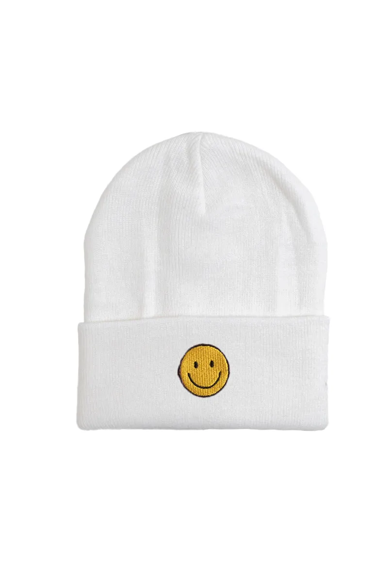 ABB211 - Smiley Face Patch Beanie