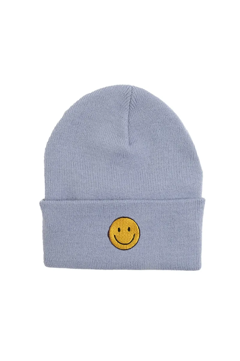 ABB211 - Smiley Face Patch Beanie