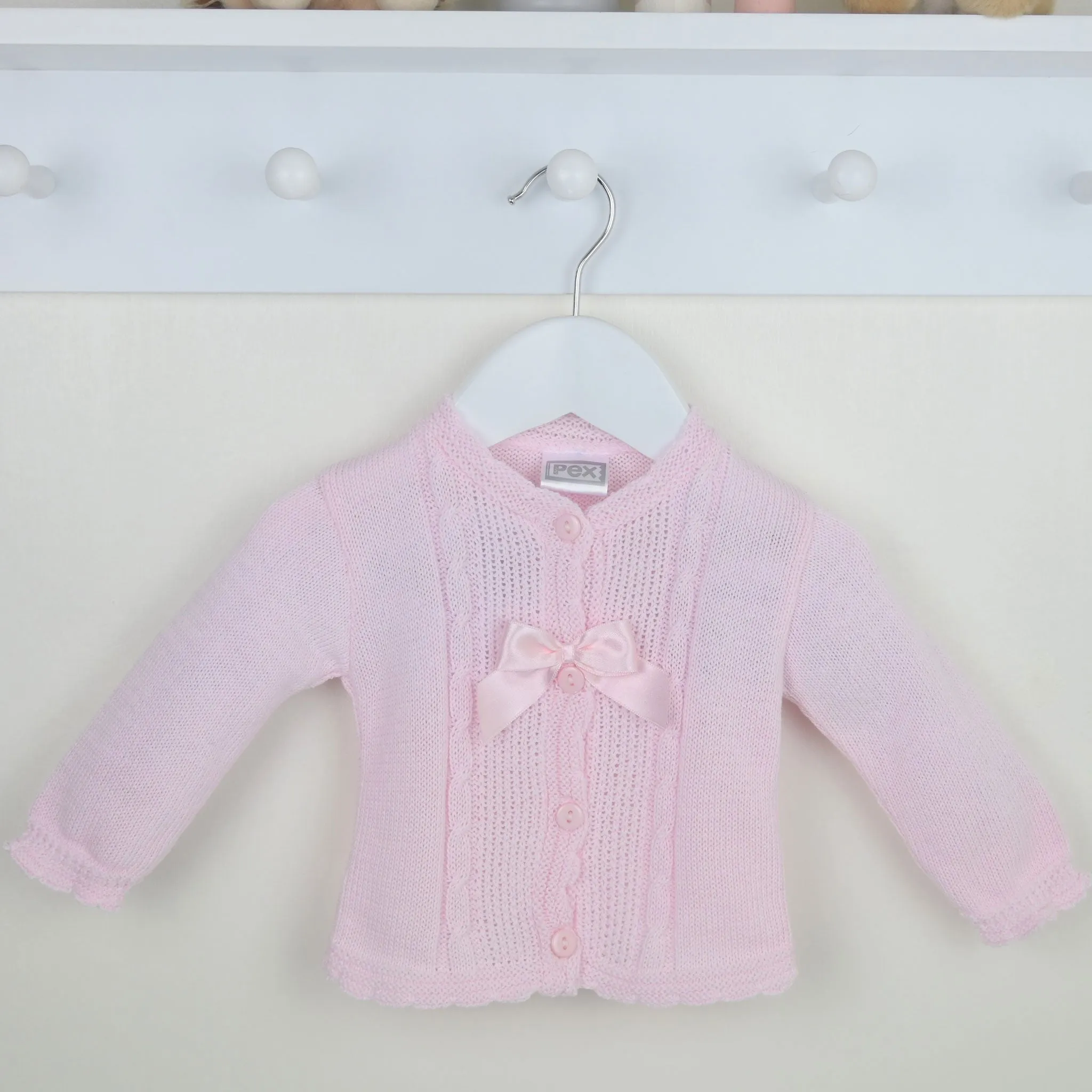 Baby Girls Cardigan with Bow - Pink