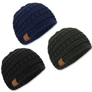 Baby Knitted Beanie - 3 Pack (Urban)