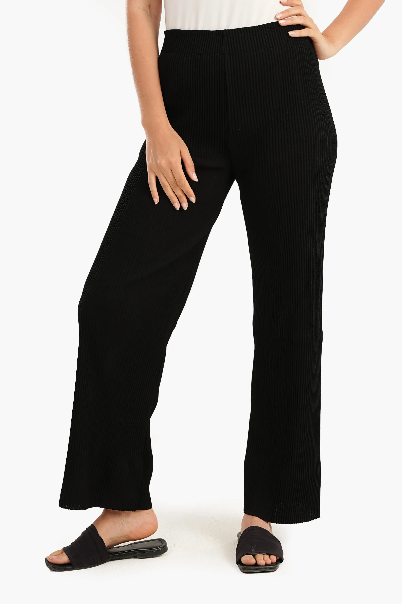 Black Ribbed Pants