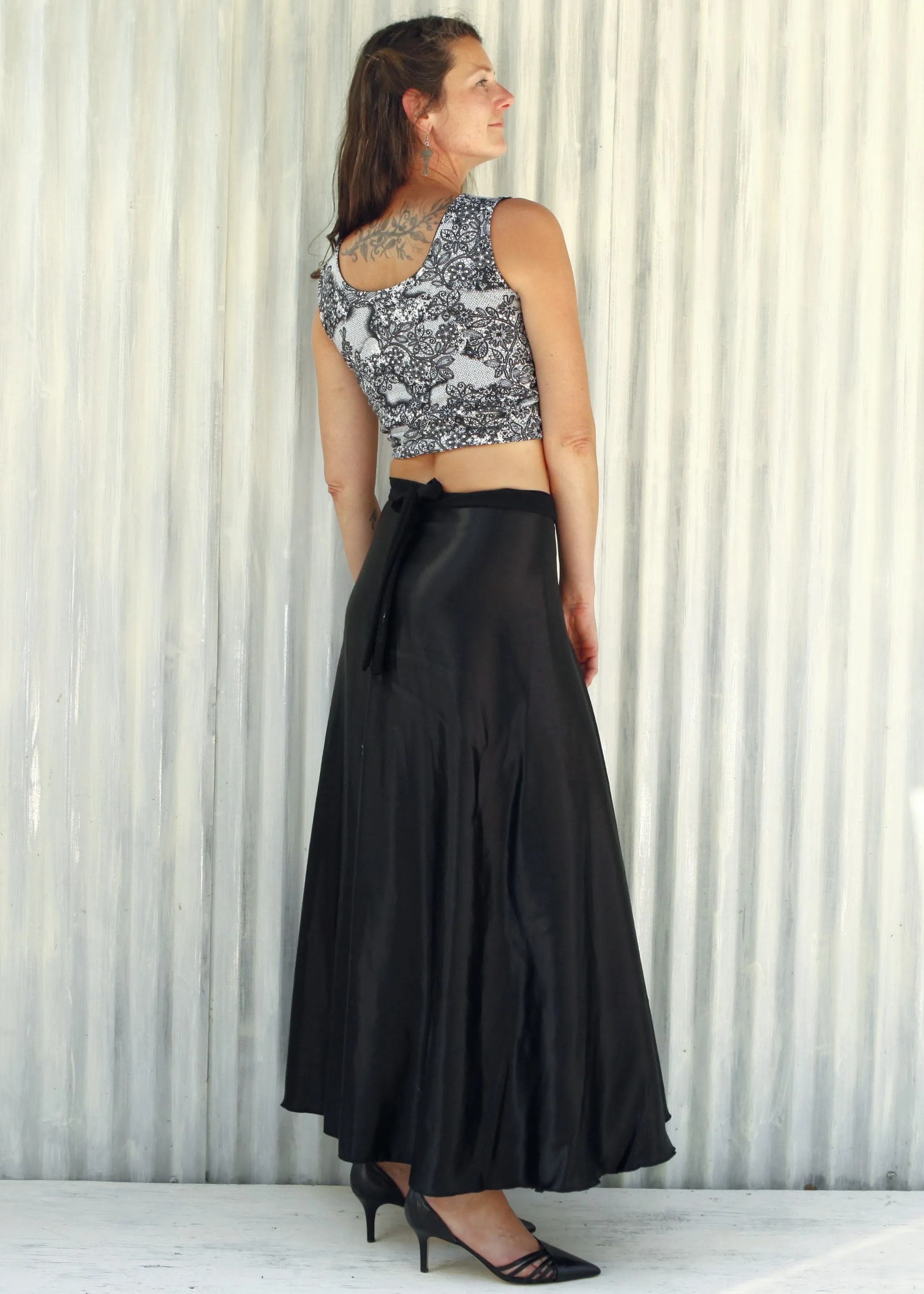 Black Velda Wrap Skirt