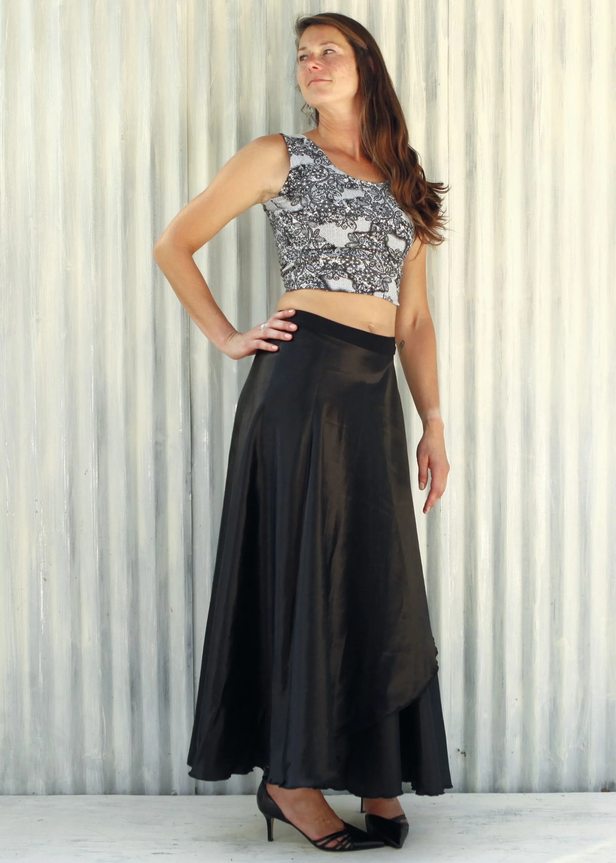 Black Velda Wrap Skirt