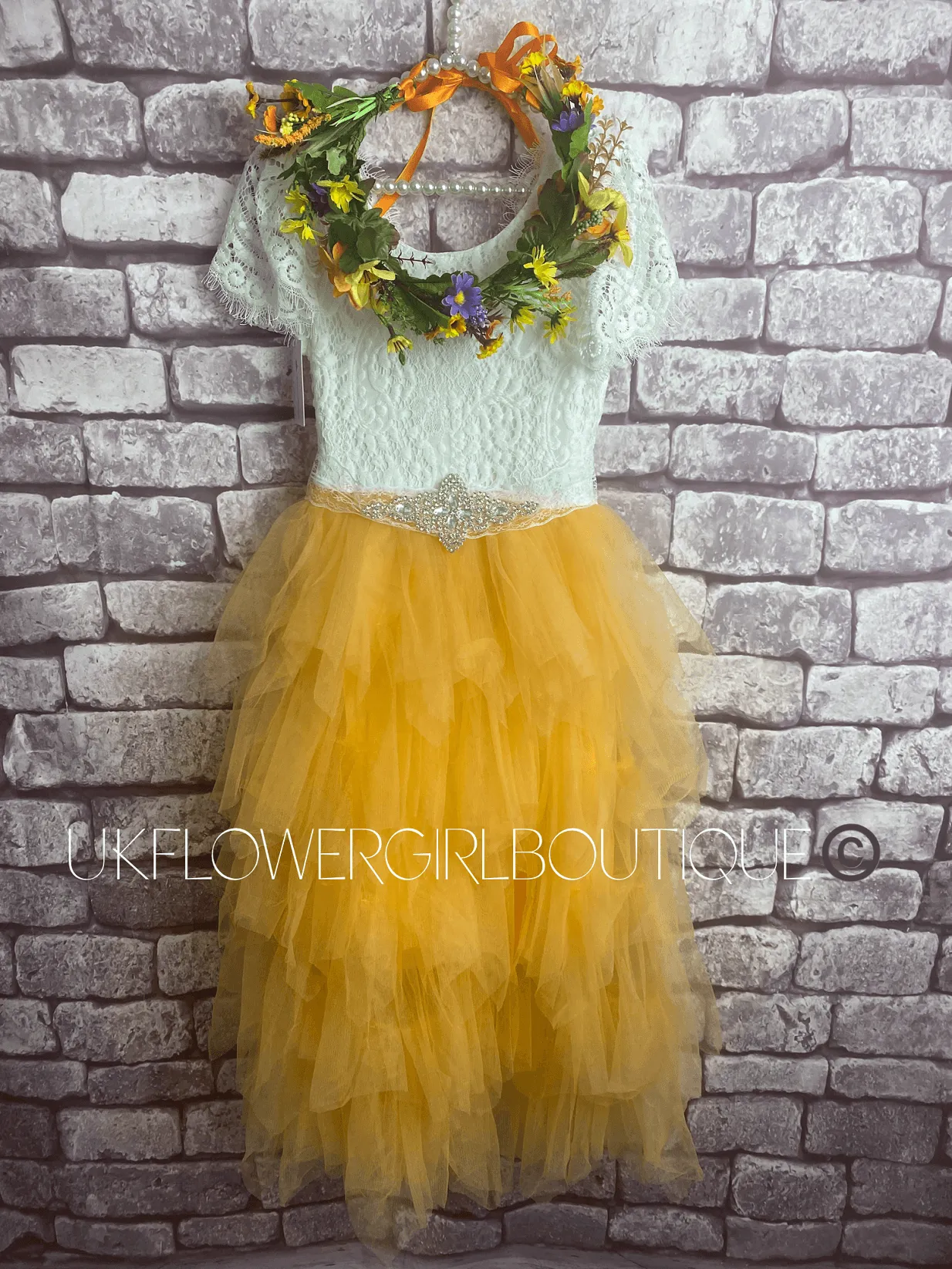 Bohemian Princess Dress - Golden Yellow