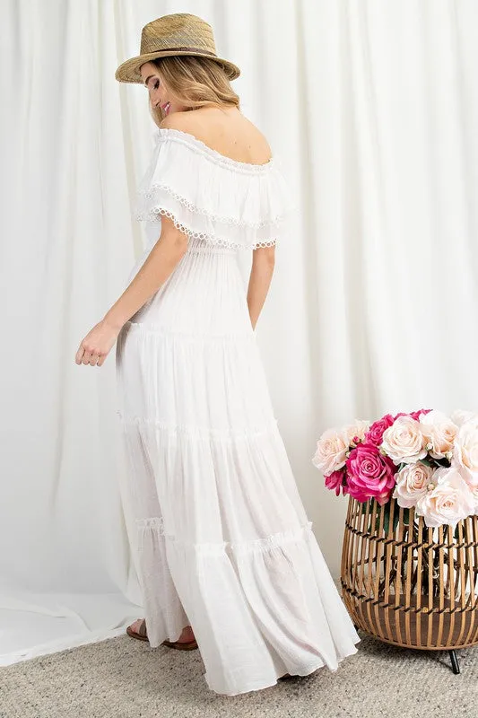 Bohemian Rhapsody Off the Shoulder Maxi Dress