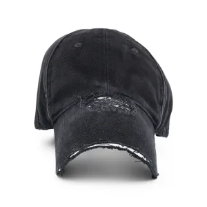 Brim Cap in Black/White