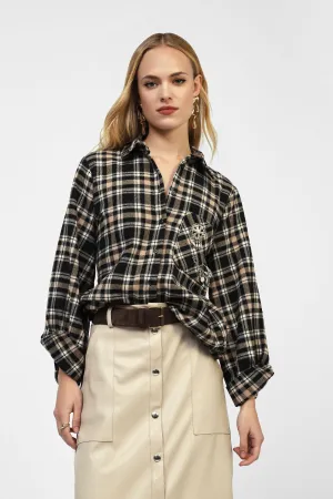 Checked shirt with pins