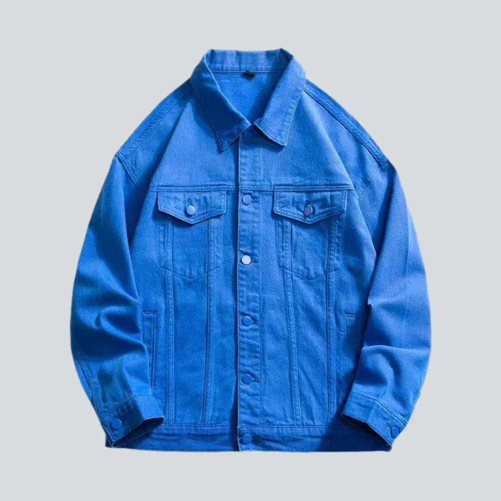 Color y2k men's denim jacket