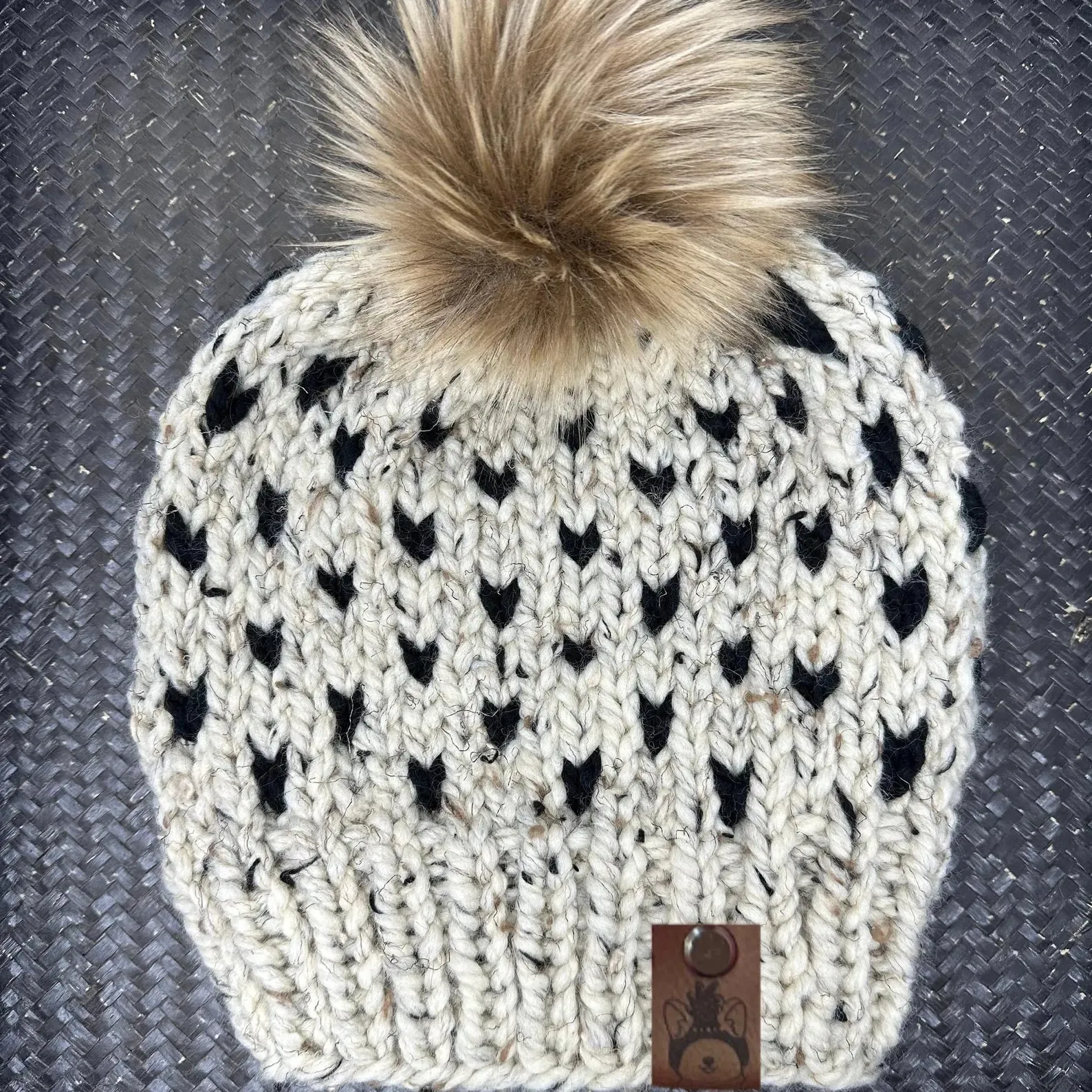 Custom Heart Knit Beanie