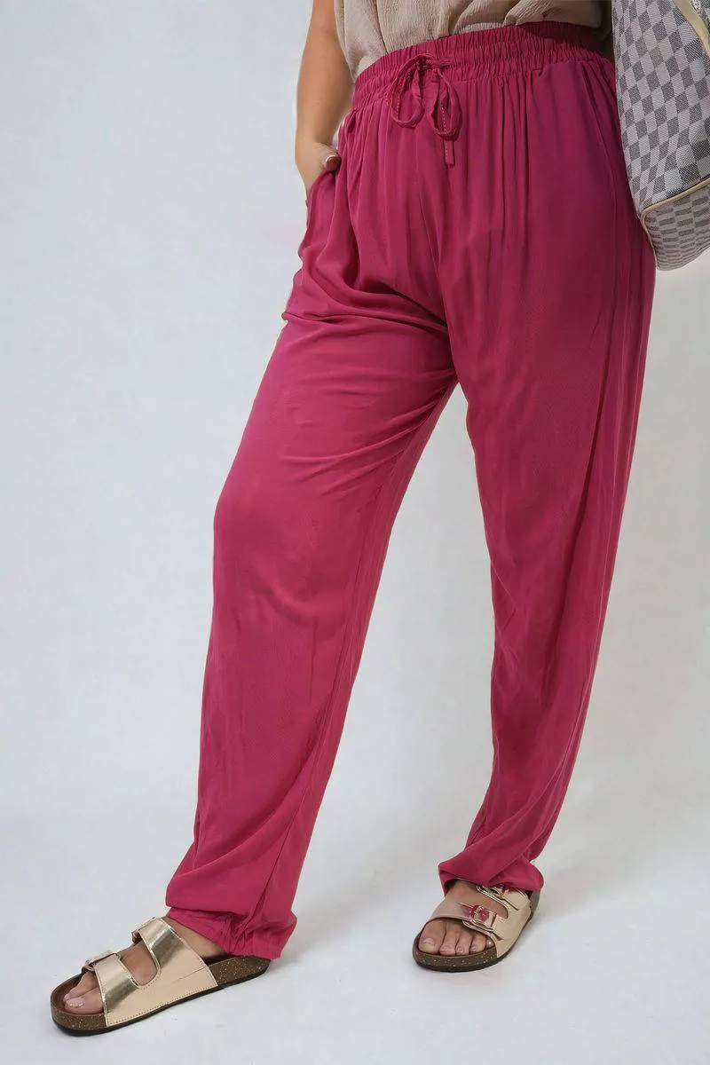 Drawstring High Waist Trouser with Side Pockets