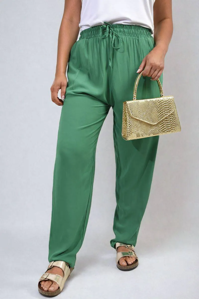 Drawstring High Waist Trouser with Side Pockets