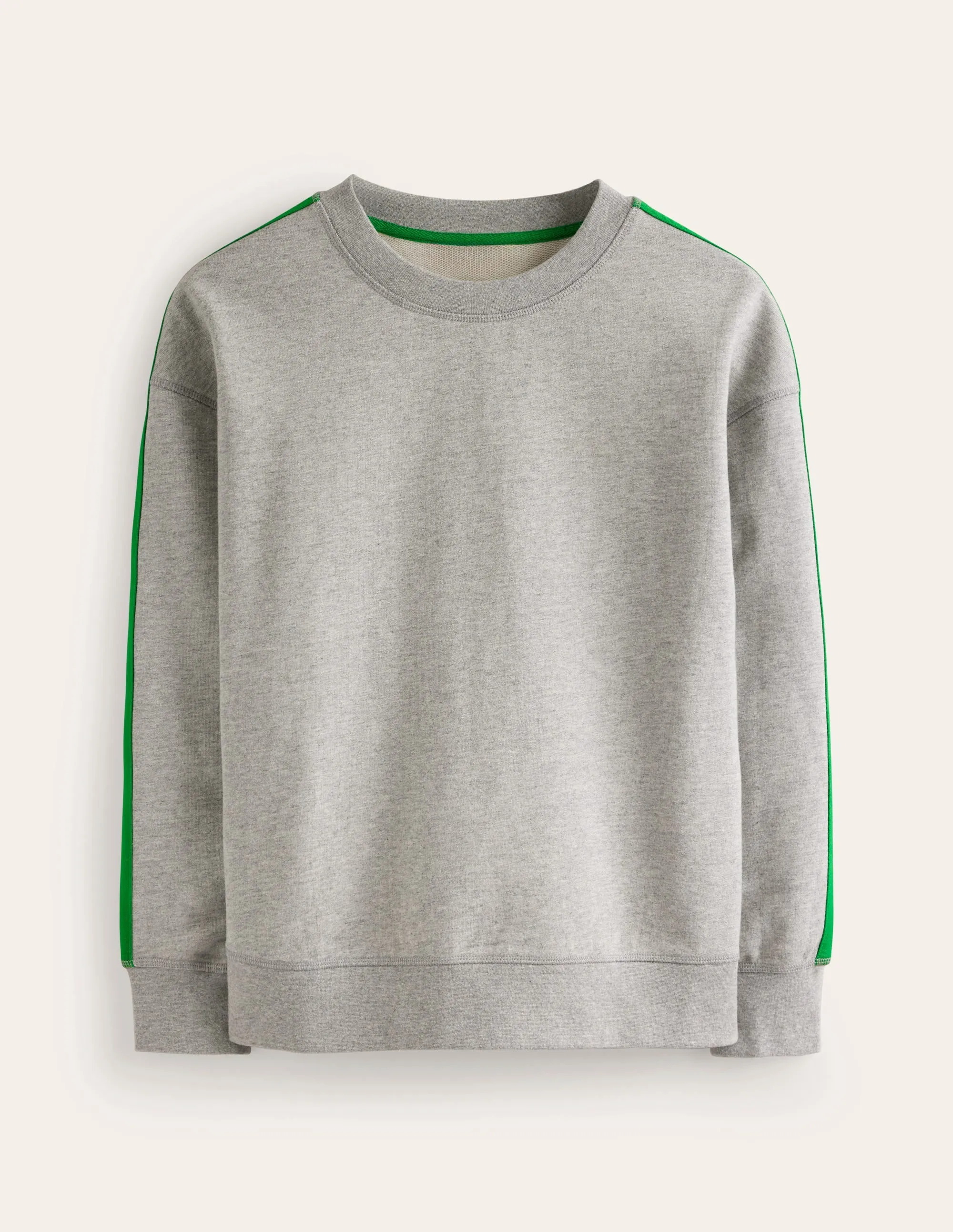 Drop Shoulder Sweatshirt-Grey Neon Stripe