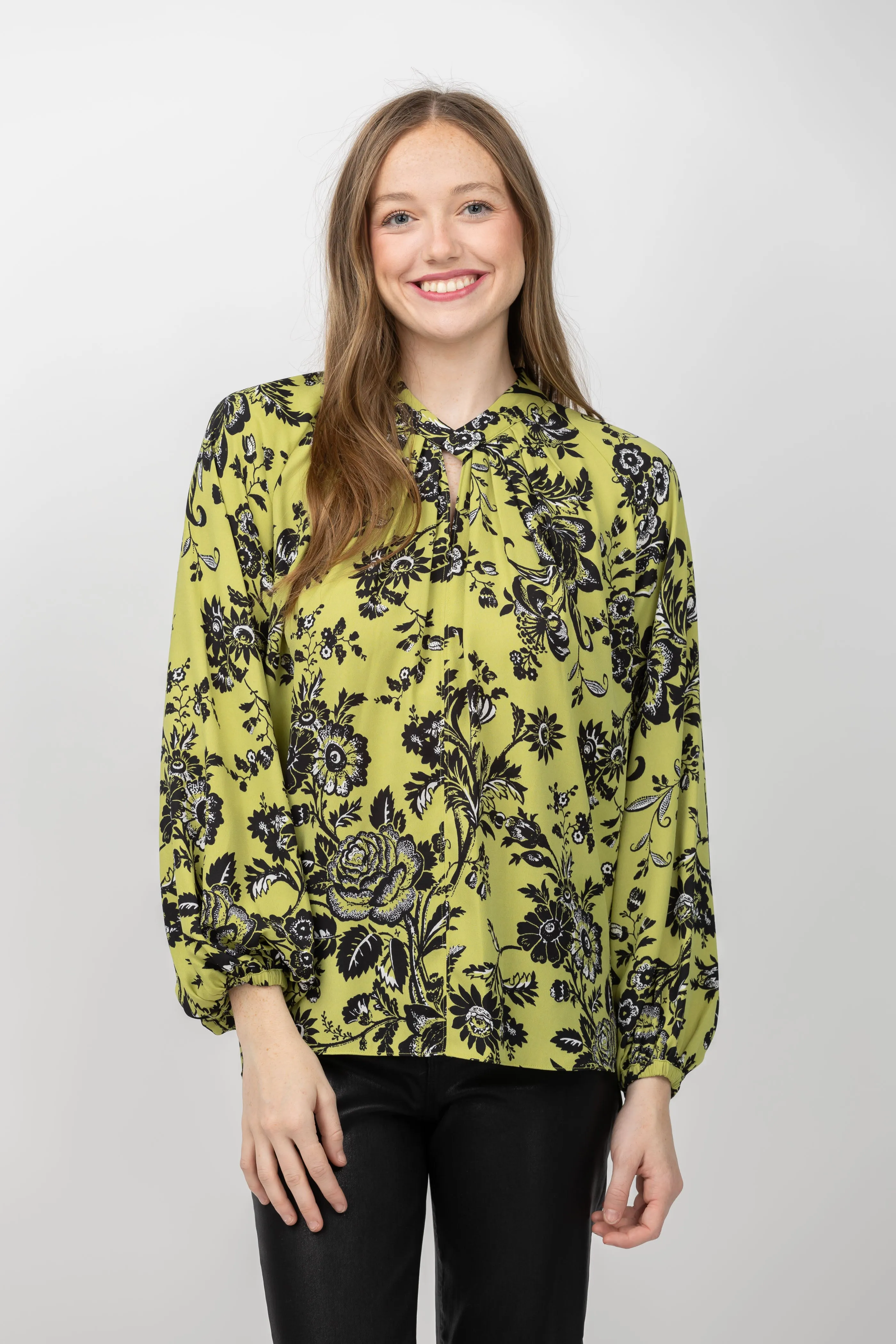 DVF Rouba Top in Night Vine Green