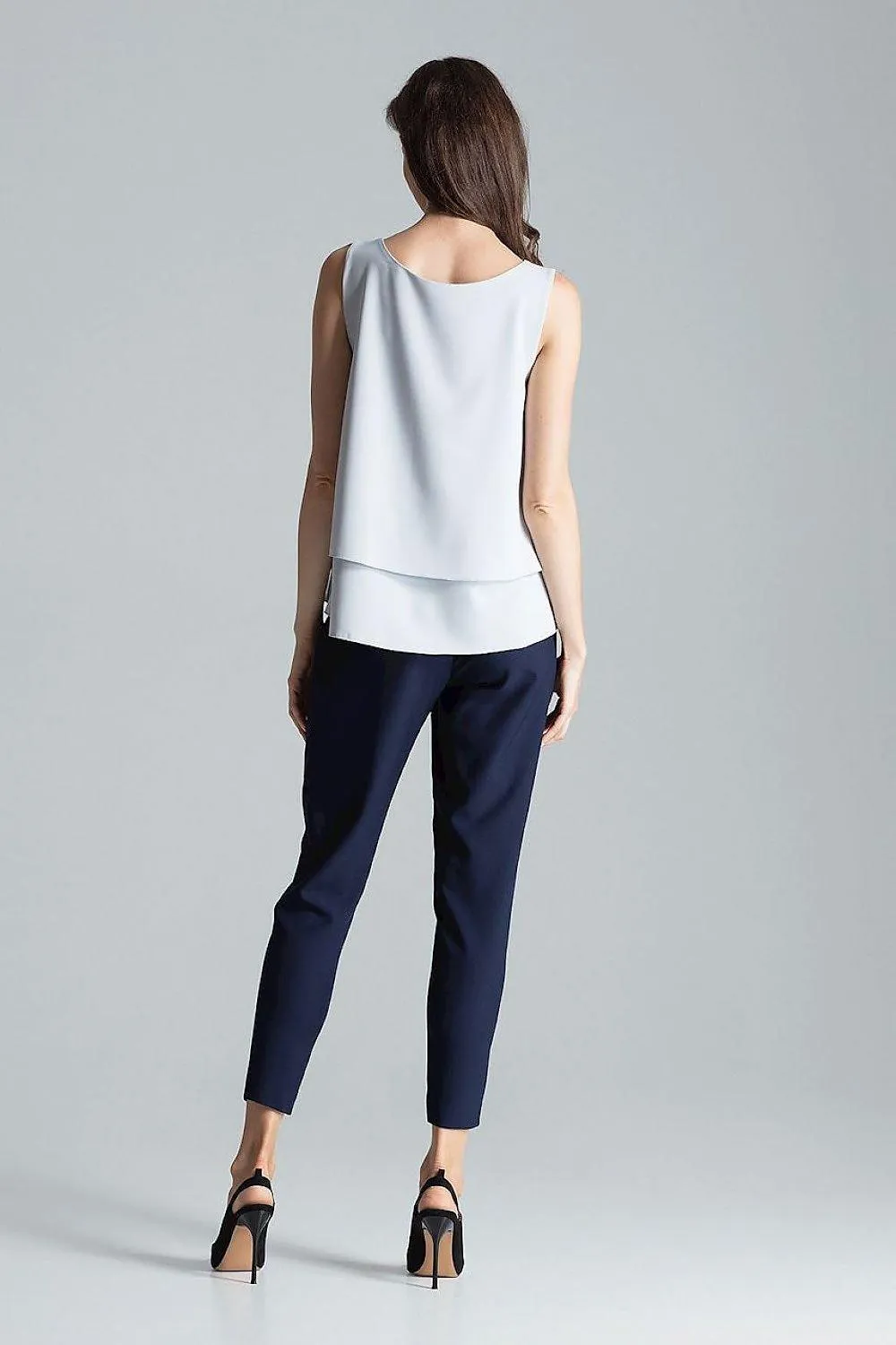 Elegant Flared Hem Sleeveless Layered Top