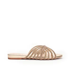 Elegant Gold Strappy Flats | 563K-X