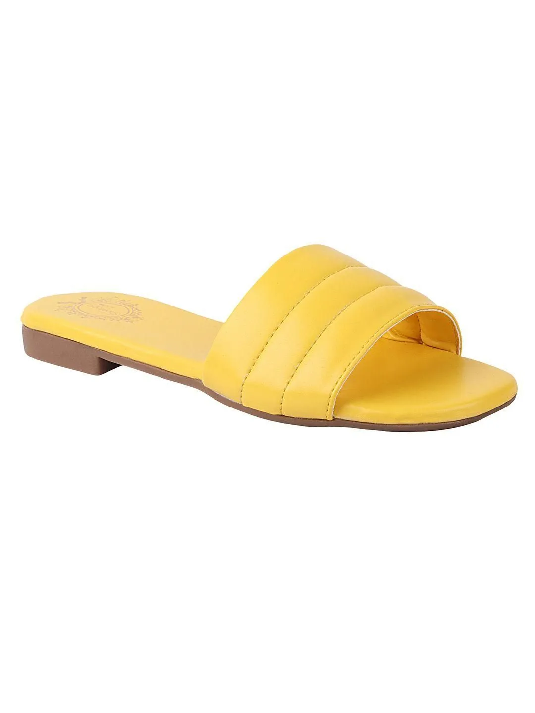 Elegant Yellow Flats Slippers For Women