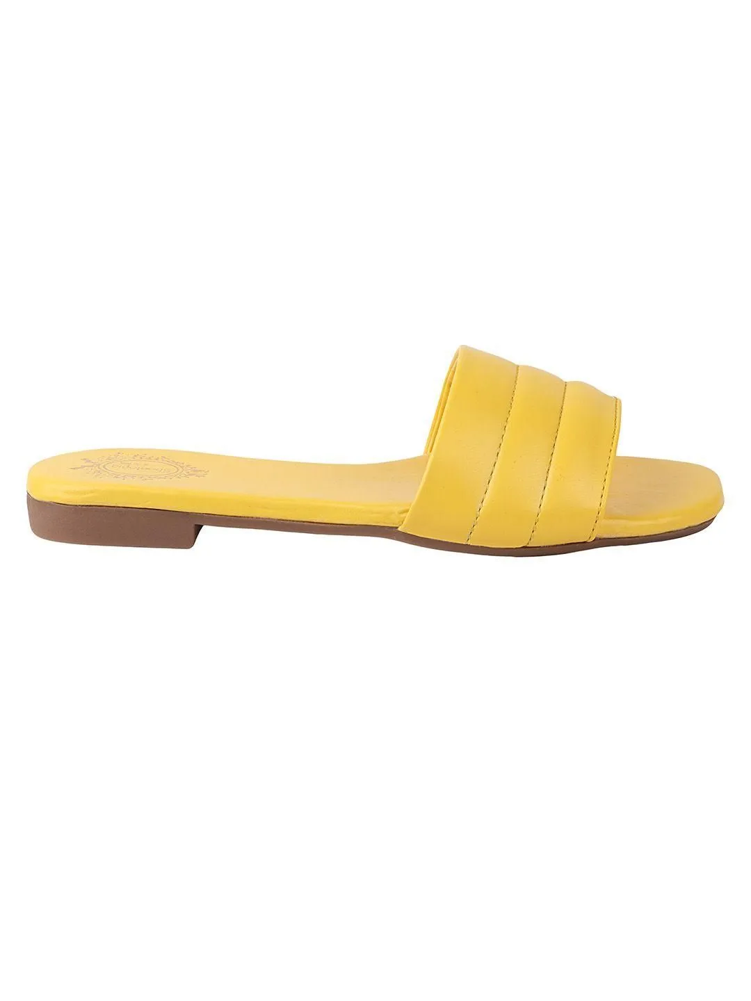 Elegant Yellow Flats Slippers For Women