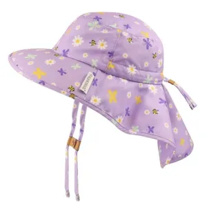 FlapJackKids Kids UPF50  Sun Hat with Neck Cape - Daisy