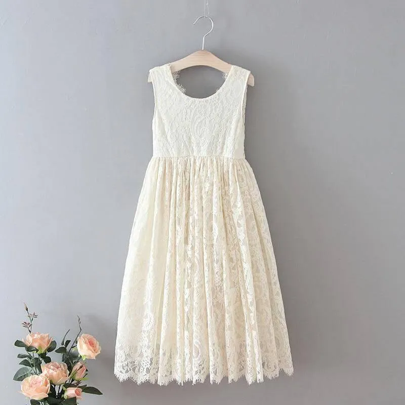 Florence Flower Girl Dress - Vintage Ivory