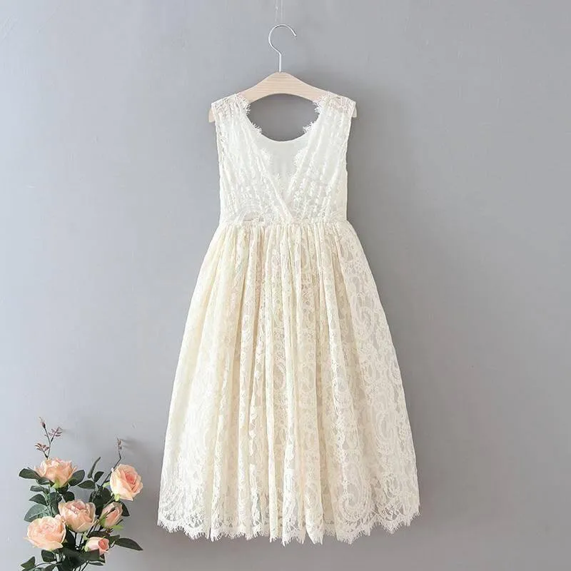 Florence Flower Girl Dress - Vintage Ivory