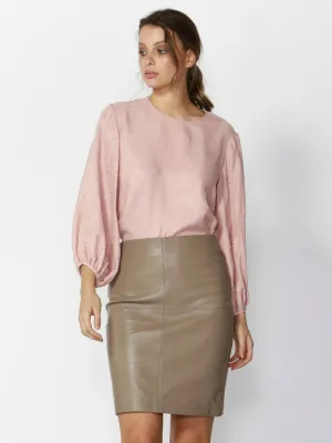 Greenwich Balloon Sleeve Top | Pink