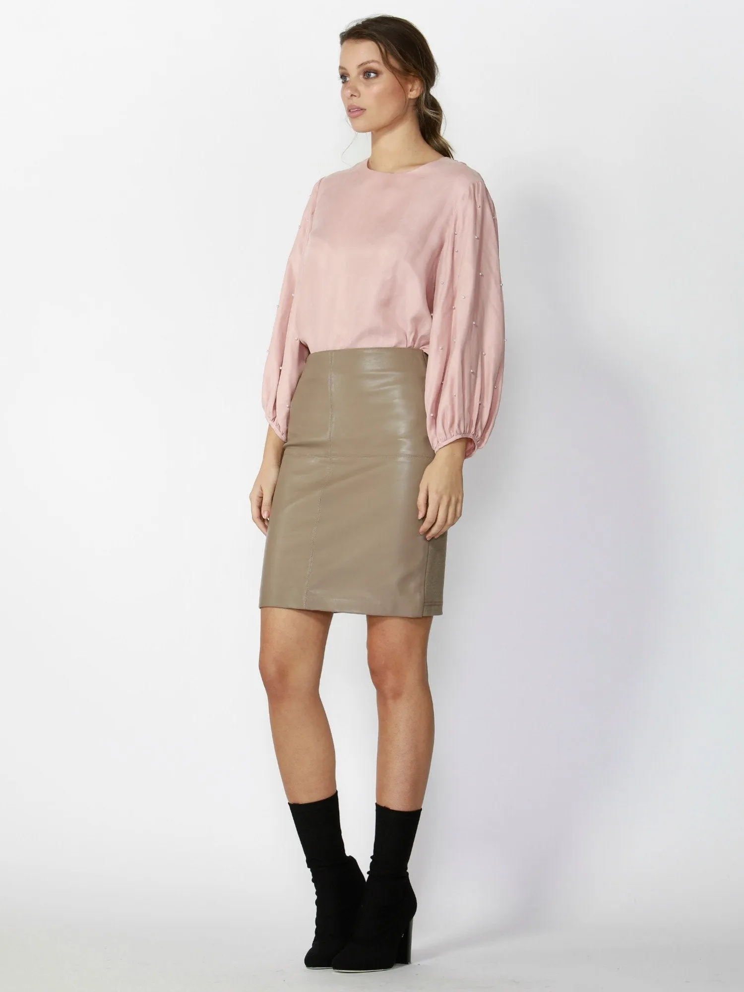 Greenwich Balloon Sleeve Top | Pink