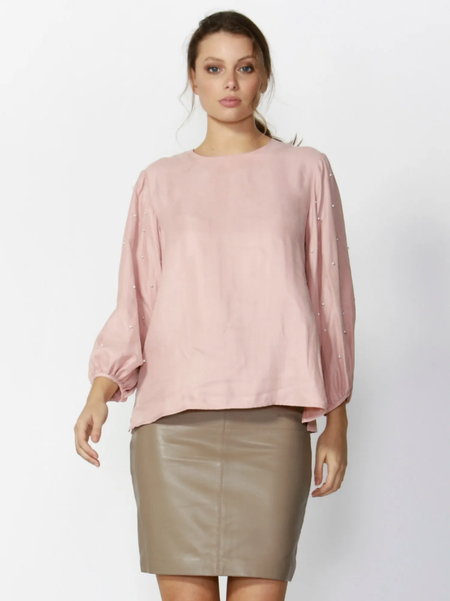 Greenwich Balloon Sleeve Top | Pink