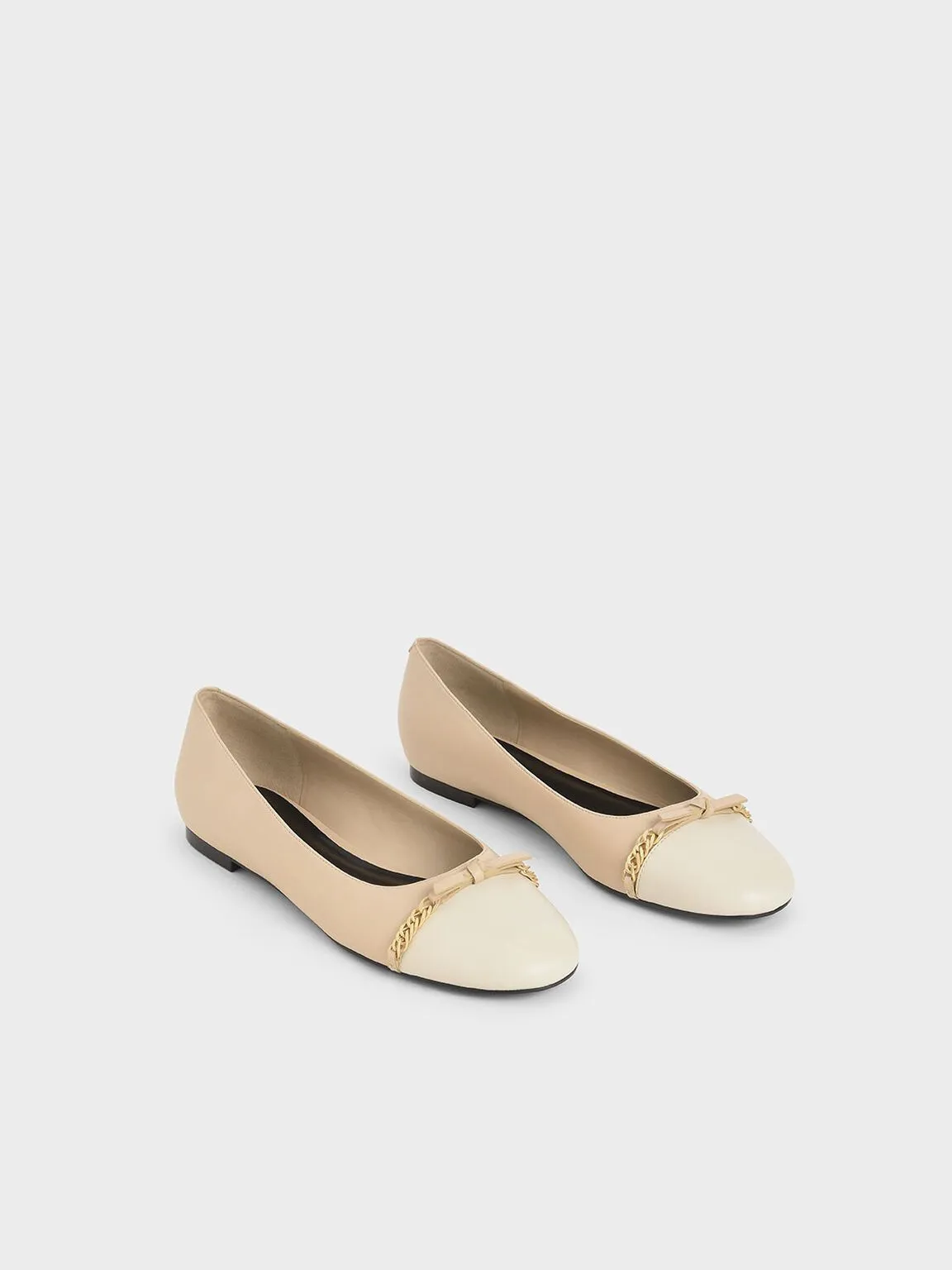 Grosgrain Chain-Link Ballerina Flats