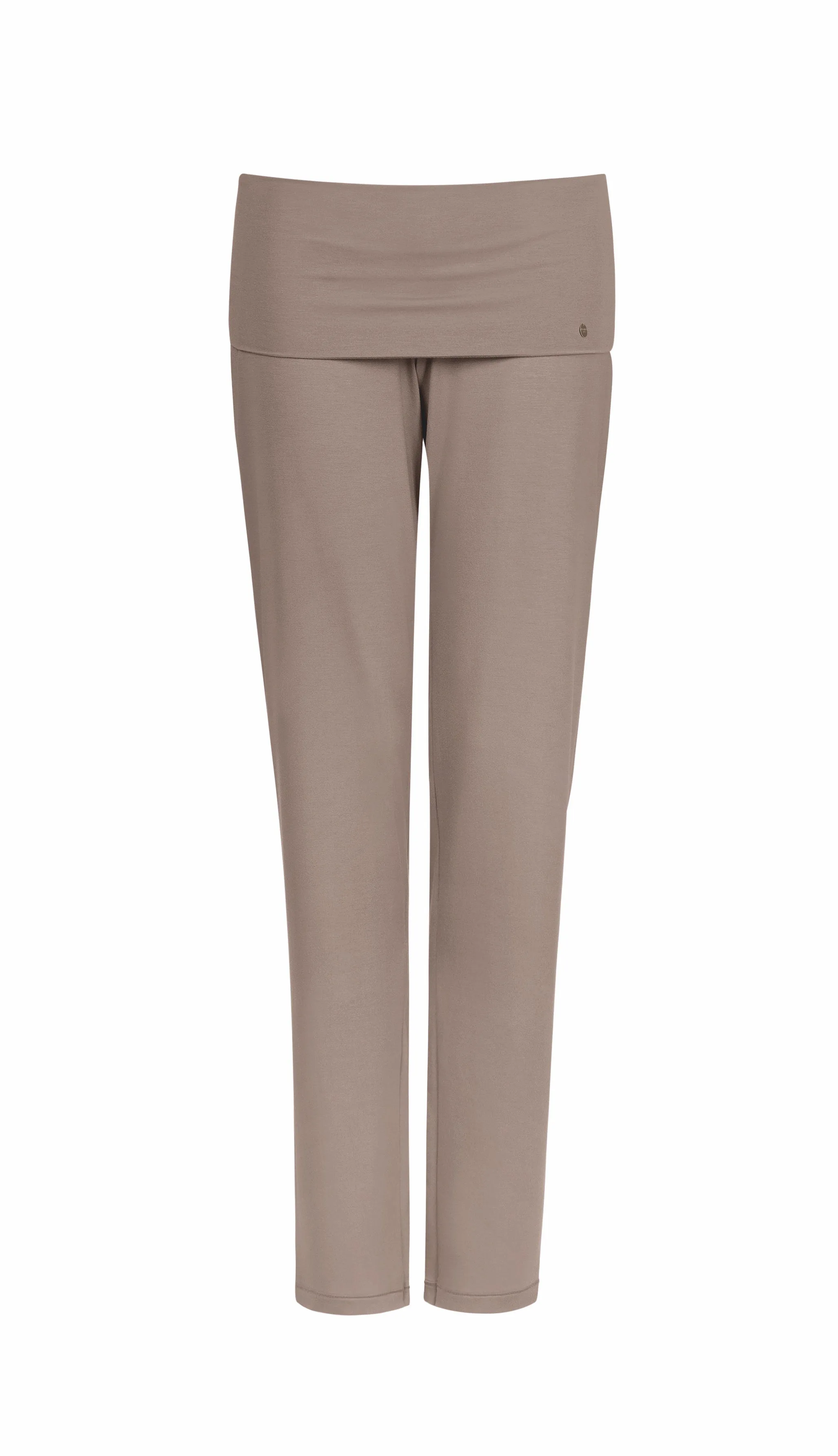 Hanro Yoga Long Leisure Trousers Fold Down Waist in Taupe Grey