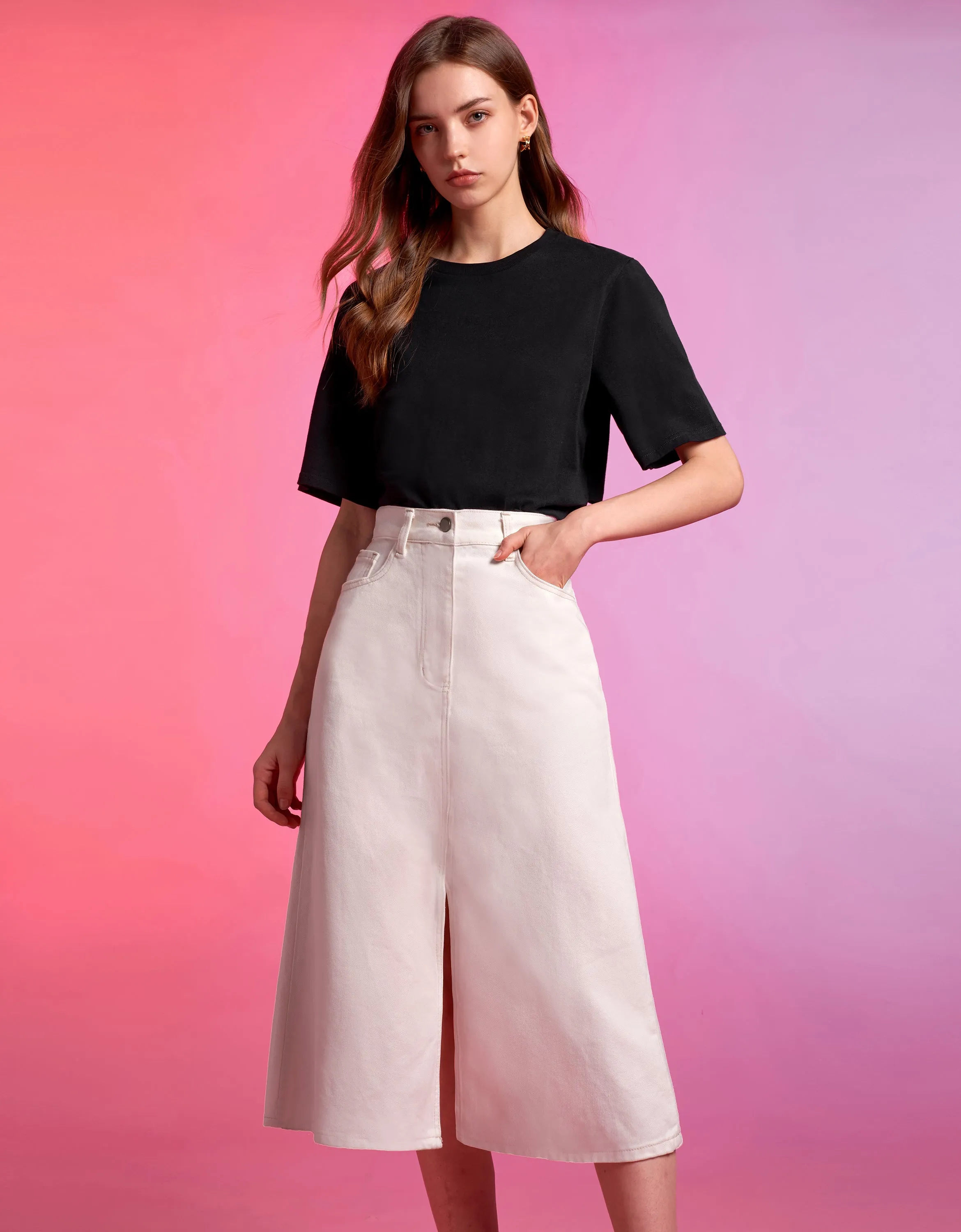 Hem Slit Skirt