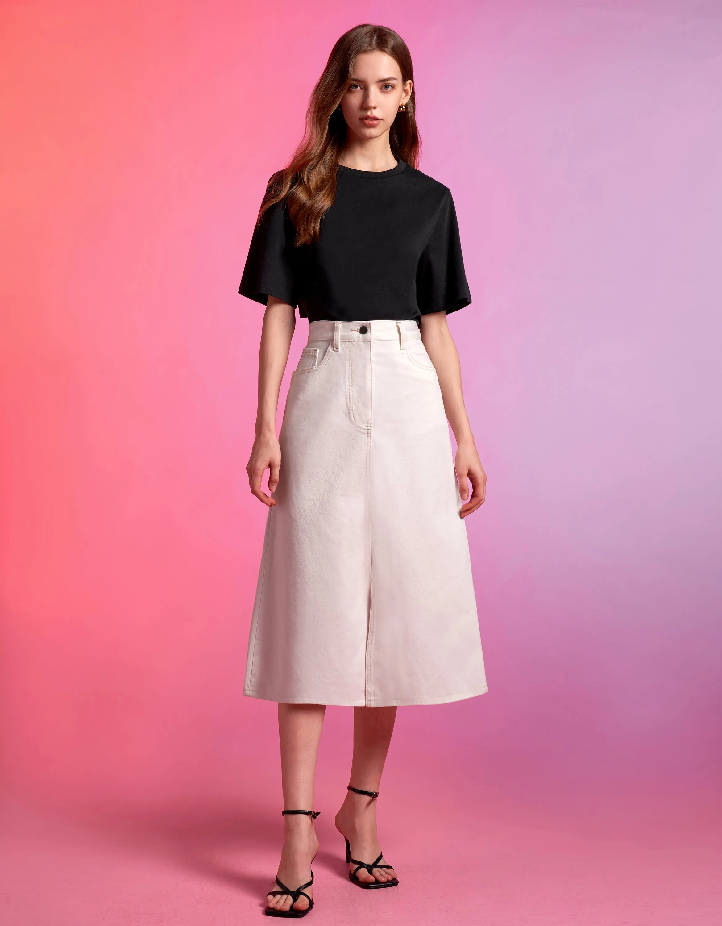 Hem Slit Skirt