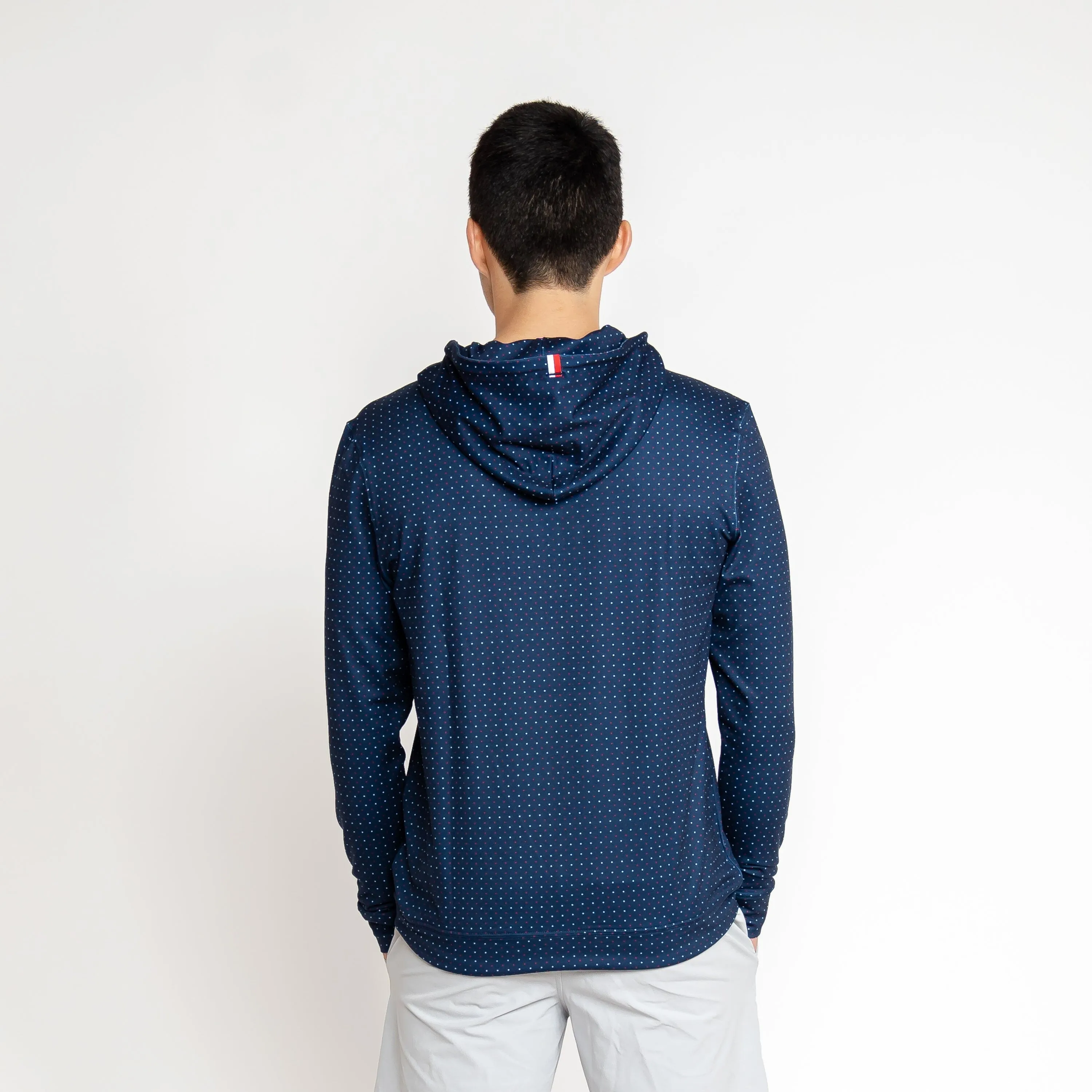 Hesi Performance Hoodie | The Stateside Dot - Evening Navy/Classic Red