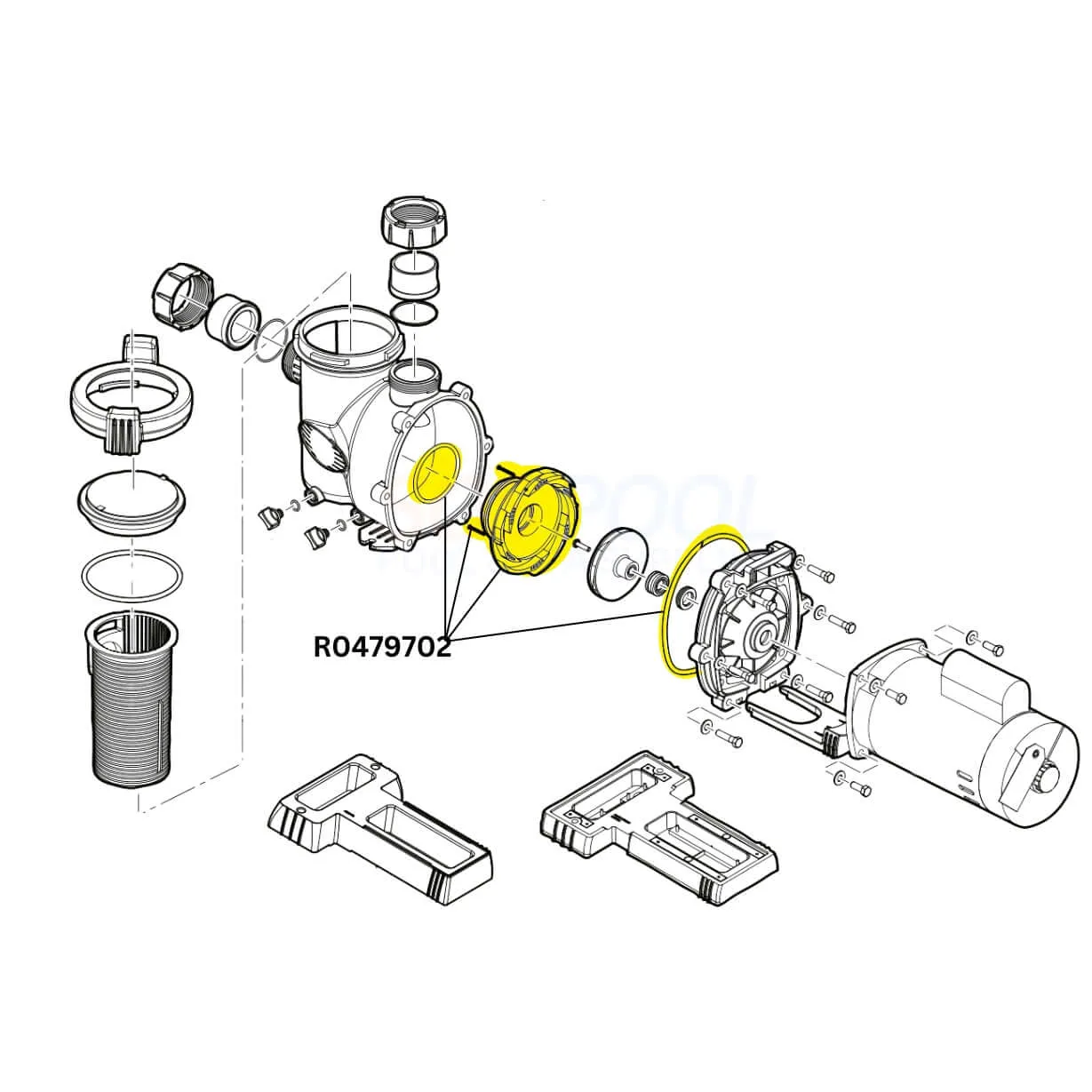 Jandy Diffuser With O-Ring and Hardware For FloPro Pumps | 0.75HP - 1HP | R0479702