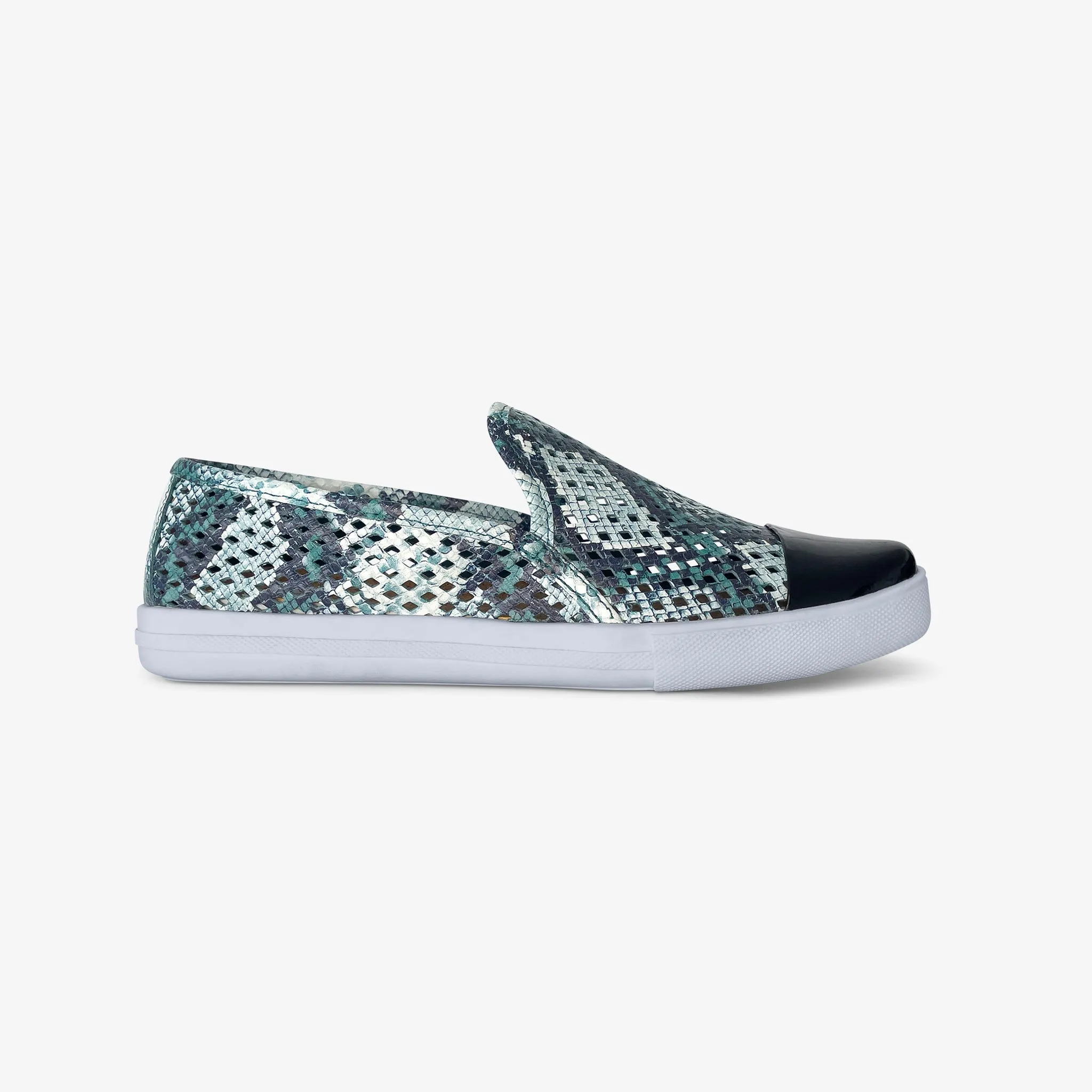 Jibs Slim Teal Python Print