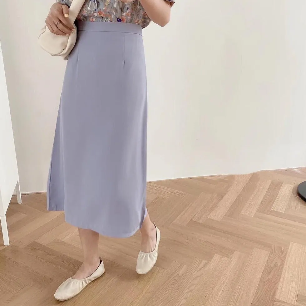 [Korean Style] Coraline High Waisted Pastel Slim Skirt