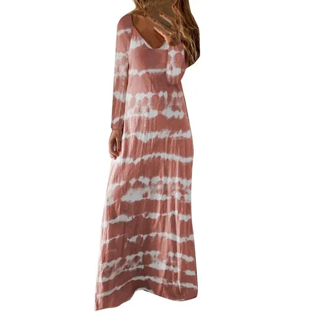 Long Sleeve O-neck Loose Long Dress