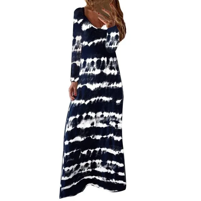 Long Sleeve O-neck Loose Long Dress