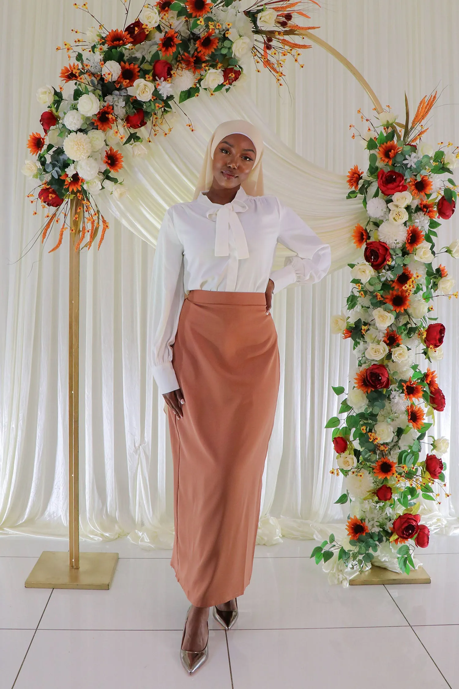 Luxe Soft Maxi Skirt - Light Copper