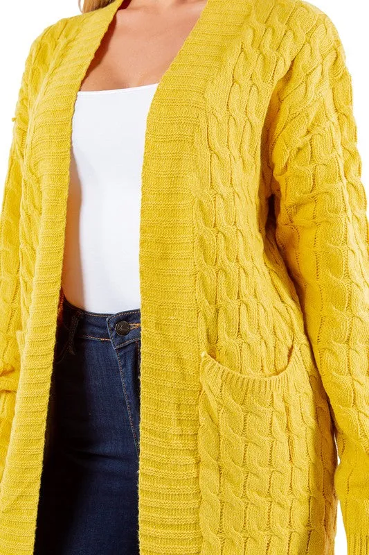 Maxi Cardigan in Yellow and Gray