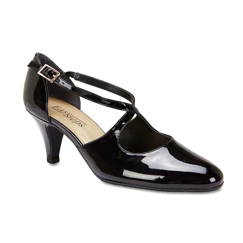 Melody Heel in Black Patent