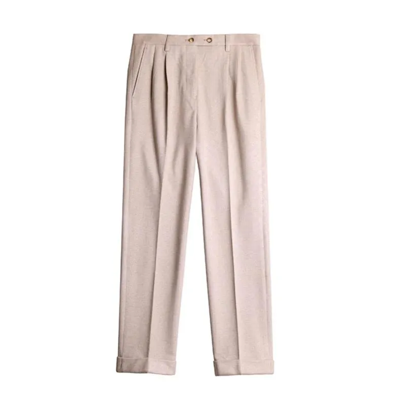 Men's British Autumn And Winter Woolen Trousers 25159105Z