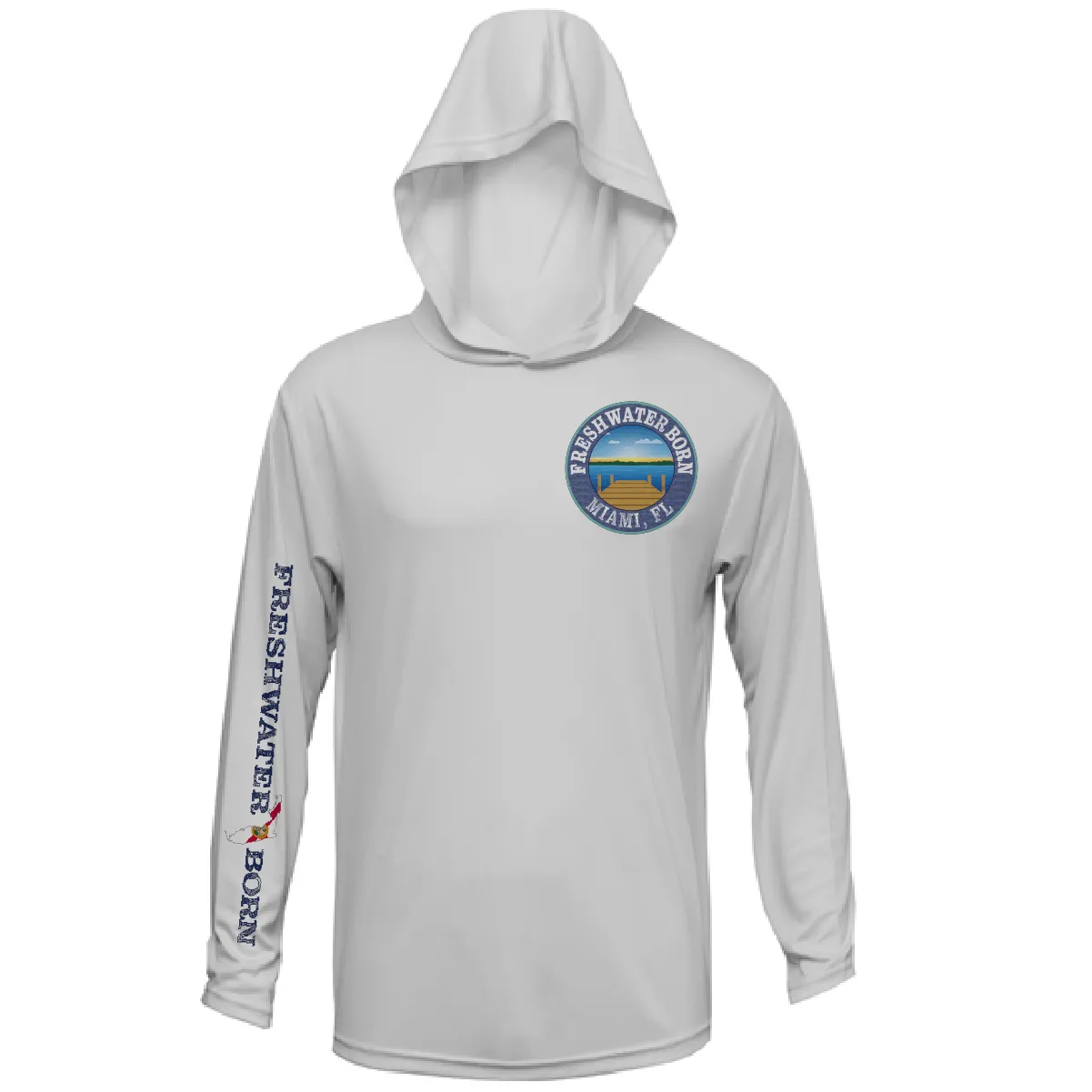 Miami, FL Freshwater Born Peacock Bass Men's Long Sleeve UPF 50  Dry-Fit Hoodie