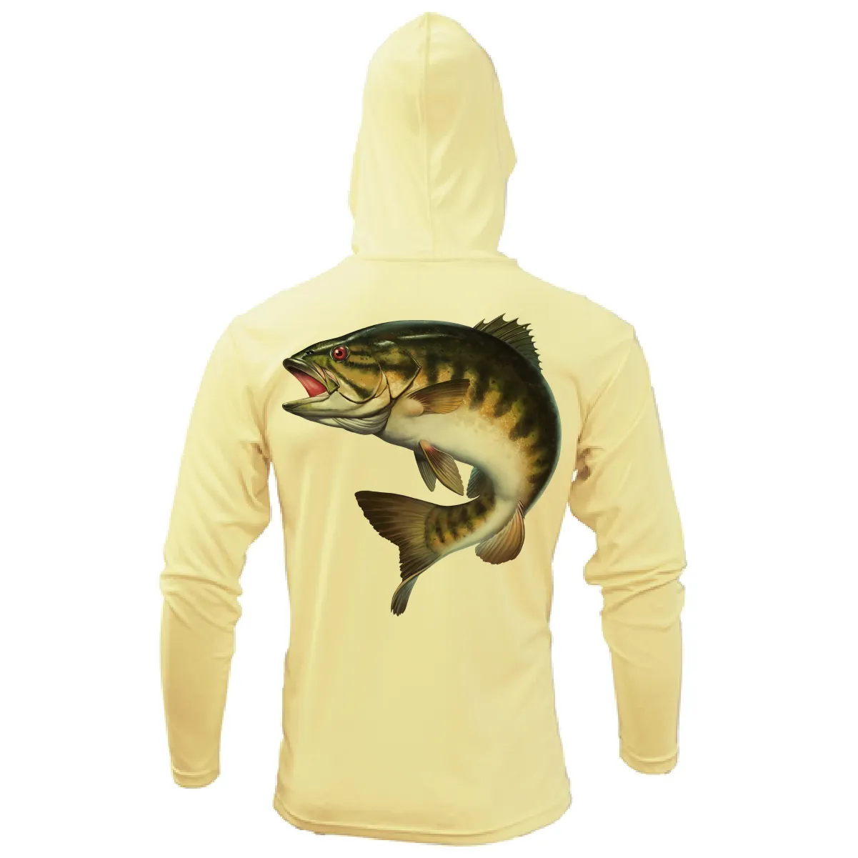 Michigan Freshwater Born Smallmouth Bass Men's Long Sleeve UPF 50  Dry-Fit Hoodie