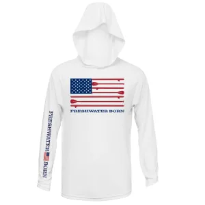 Michigan Freshwater Born SUP Flag Women's Long Sleeve UPF 50  Dry-Fit Hoodie