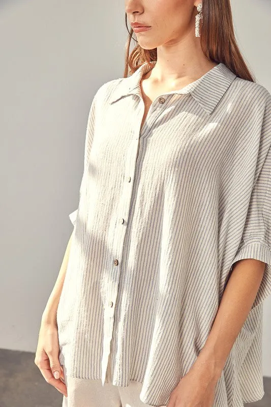 Mustard Seed Striped Button Up Shirt