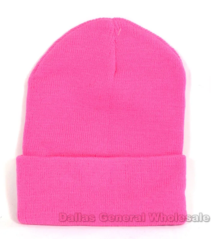 Neon Color Knitted Beanie Hats Wholesale