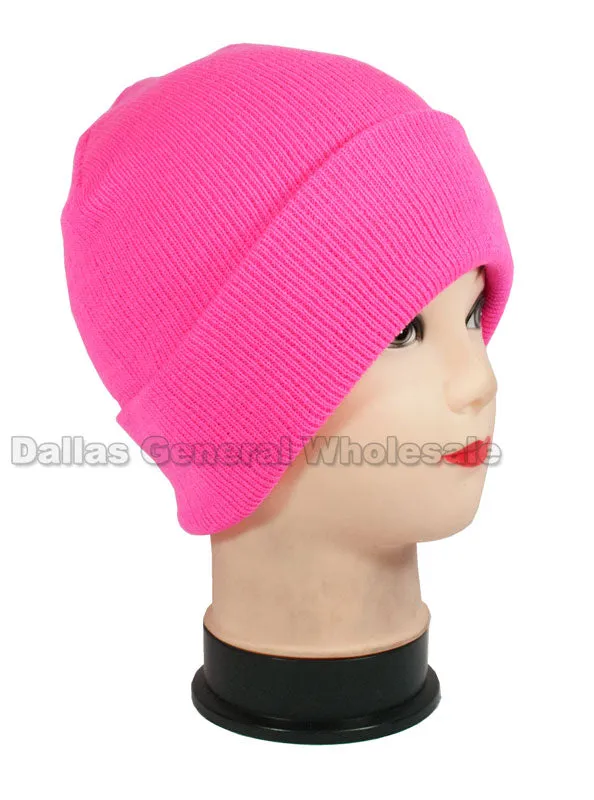 Neon Color Knitted Beanie Hats Wholesale