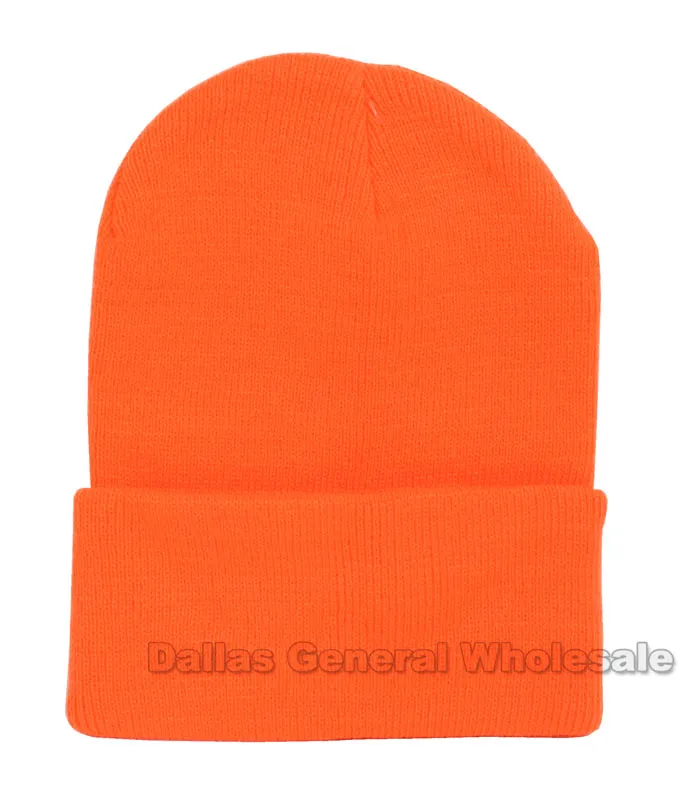 Neon Color Knitted Beanie Hats Wholesale